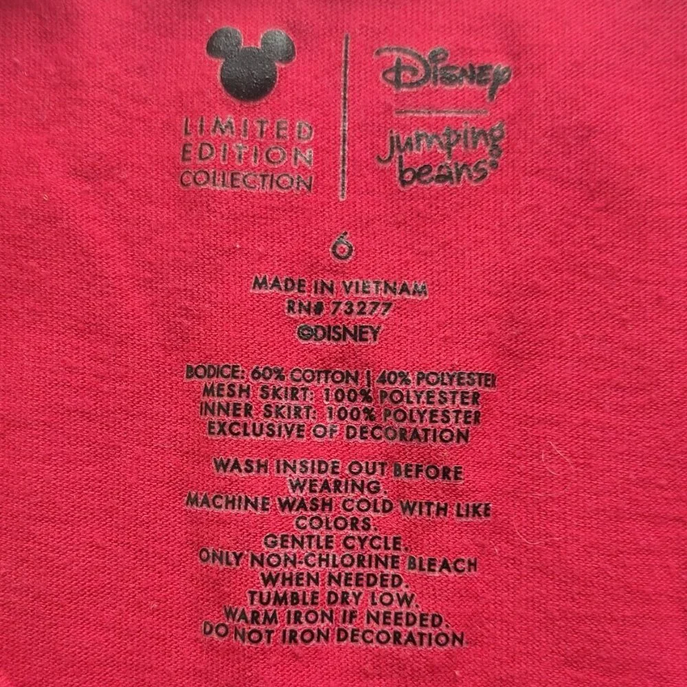 Disney Dress Red and Black with Reversible Sequin Minnie Mouse Size 6 (Small)